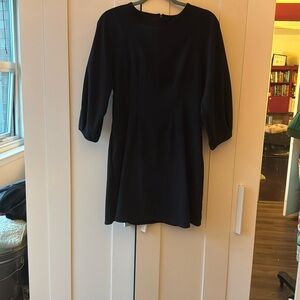Zara size L mini dress with box pleats and puff sleeves
